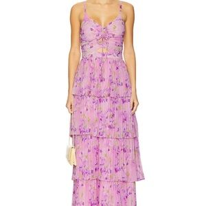 Astr Lilac Floral Maxi Dress